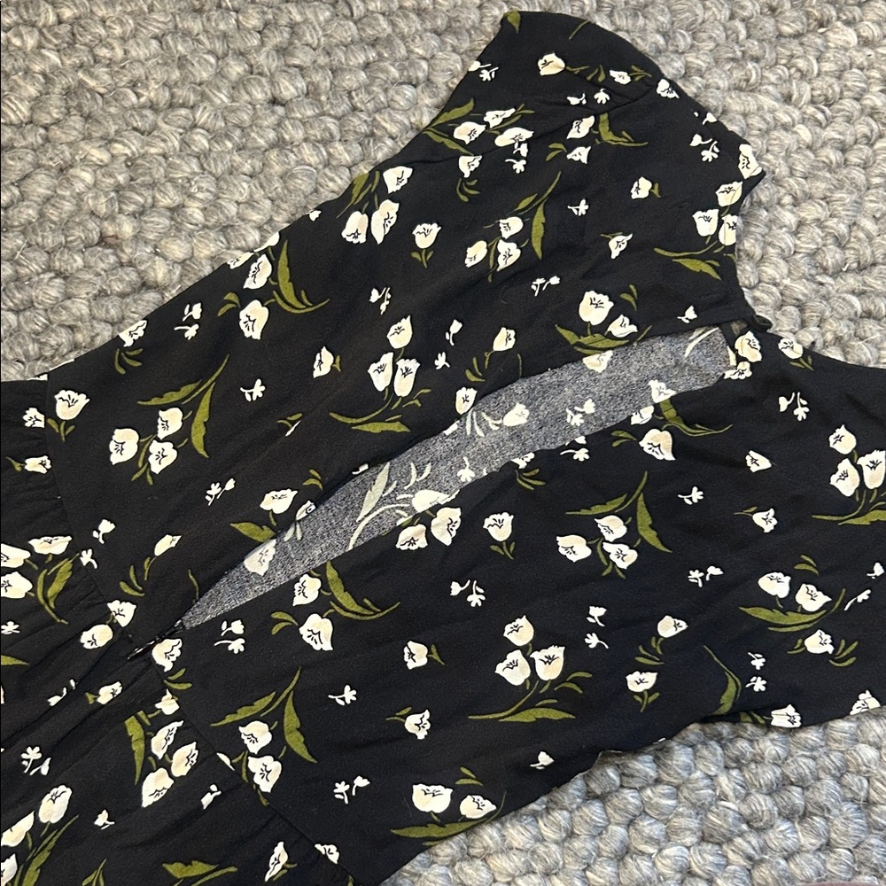 Reformation Gavin Floral Print Cutout Back Midi Dress Size 2 - Picture 10 of 12